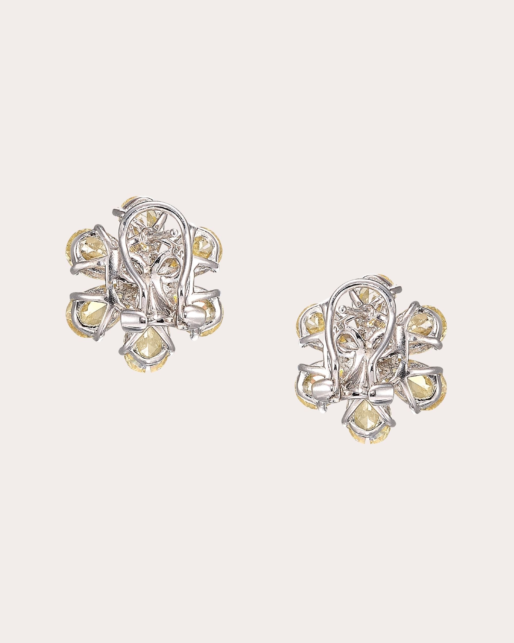 Marguerite 18K Gold and Rhodium Vermeil Lab-Grown Diamond Daisy Stud Earrings