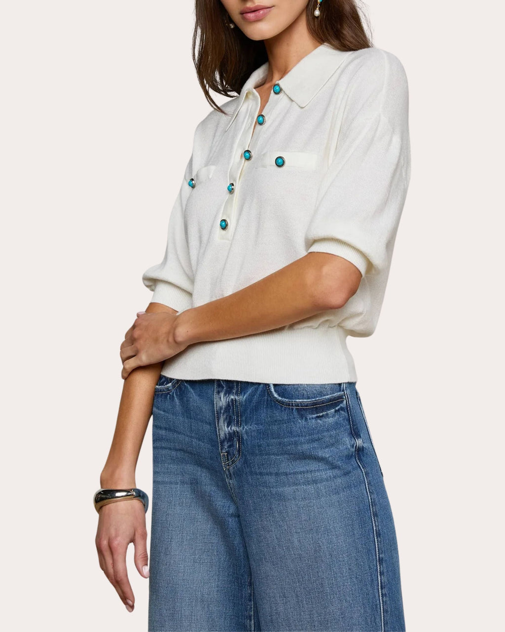 Masaki Short-Sleeve Polo Sweater