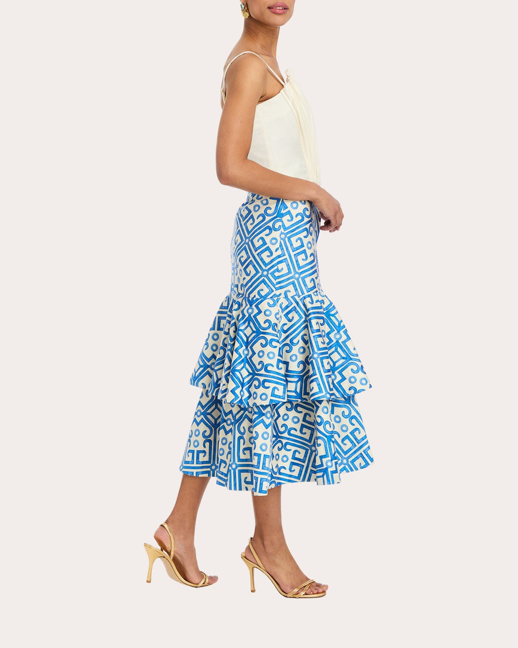 Victoria Geometric Sateen Tiered Convertible™ Skirt
