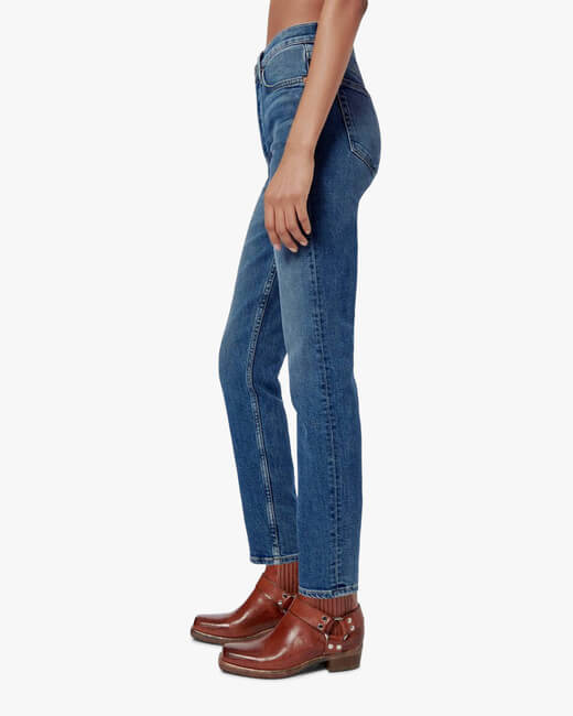 High-Rise Ankle Straight Jeans