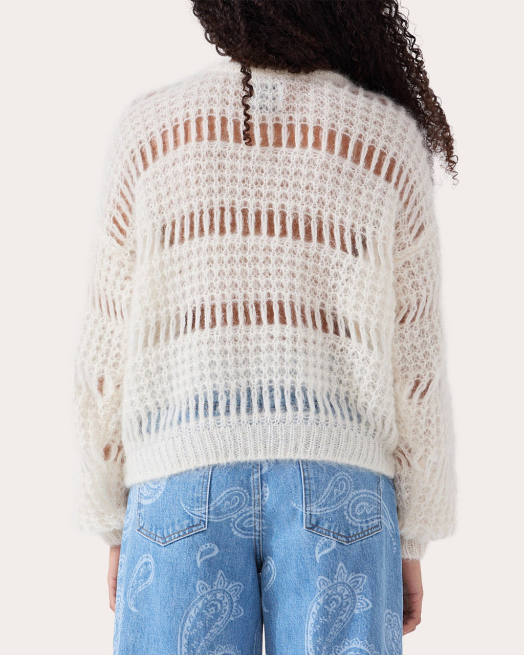 Gwen Open-Knit Mohair Blend Sweater