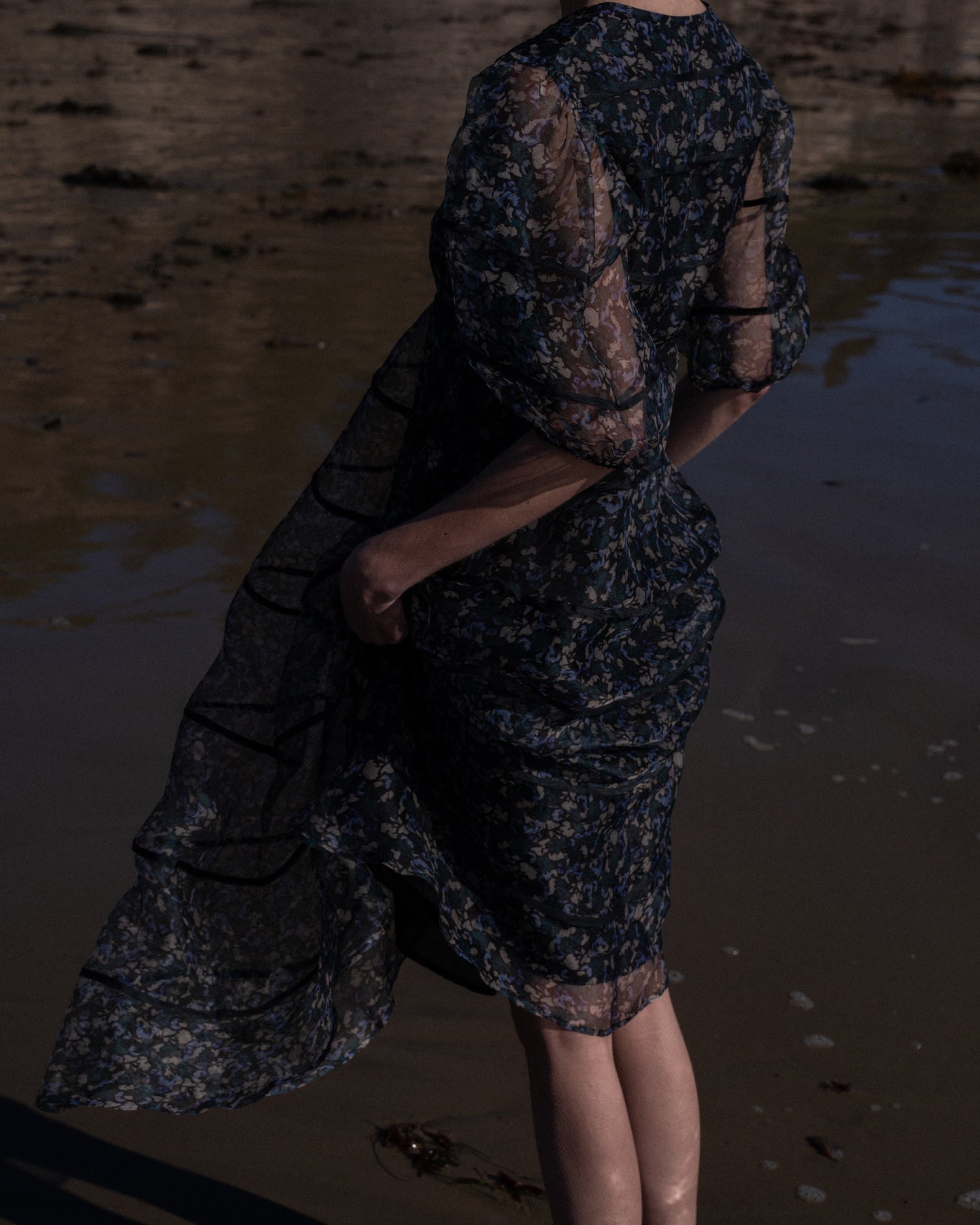 Astra Tiered Printed Silk Chiffon Midi Dress