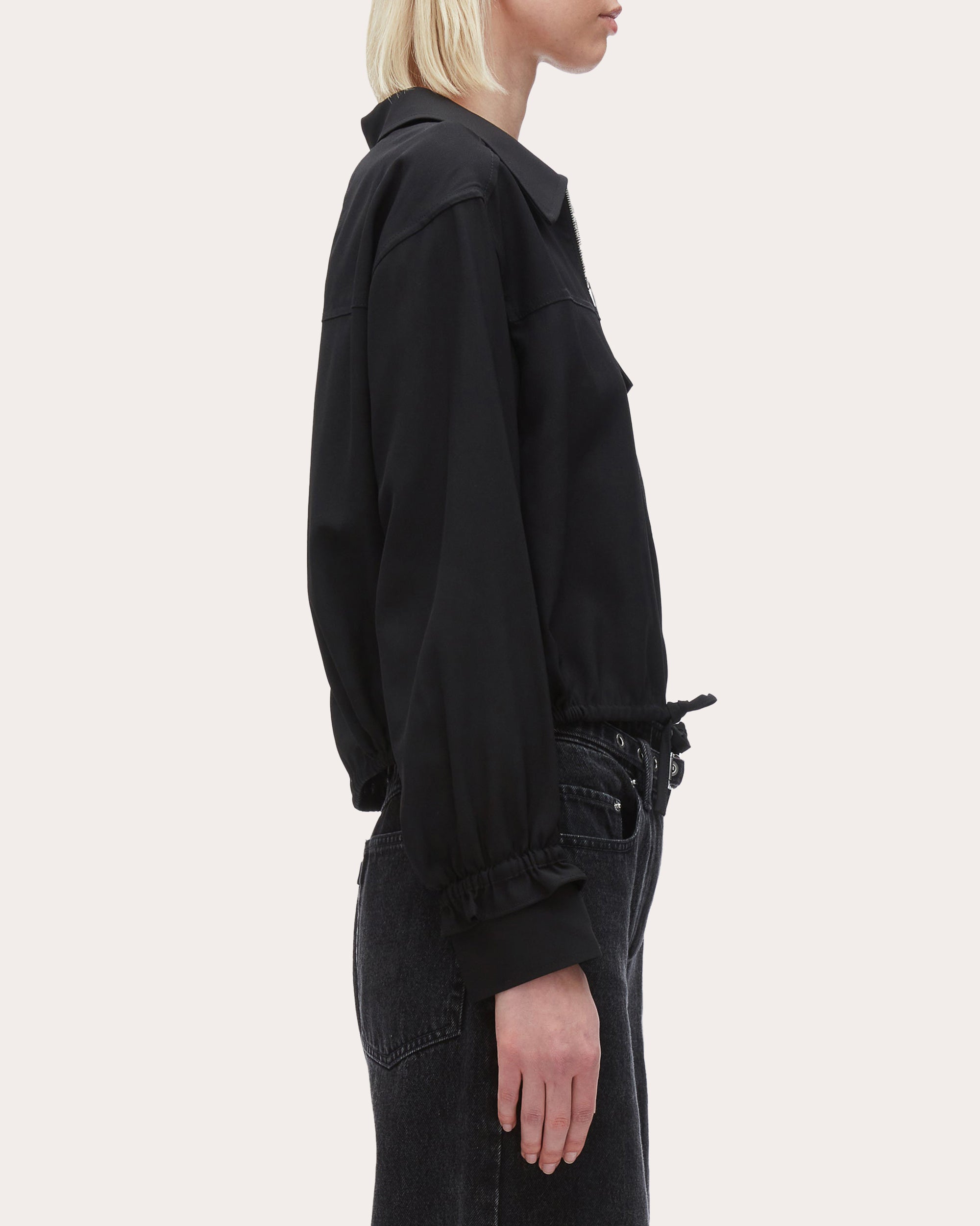 Cropped Woven Wool-Blend Shirt Jacket