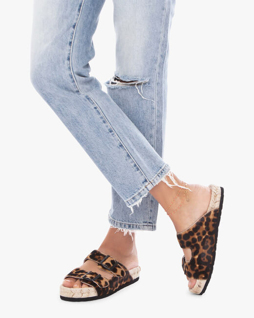 Hamptons Leopard Double-Buckle Slide