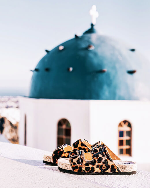 Hamptons Leopard Double-Buckle Slide