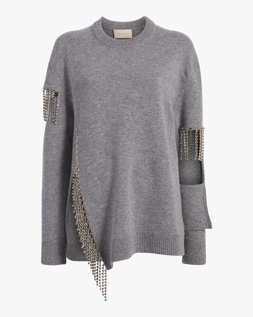 Cut Out Cup Chain Sweater