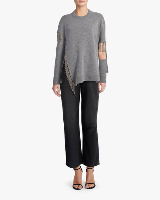 Cut Out Cup Chain Sweater