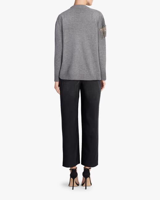 Cut Out Cup Chain Sweater