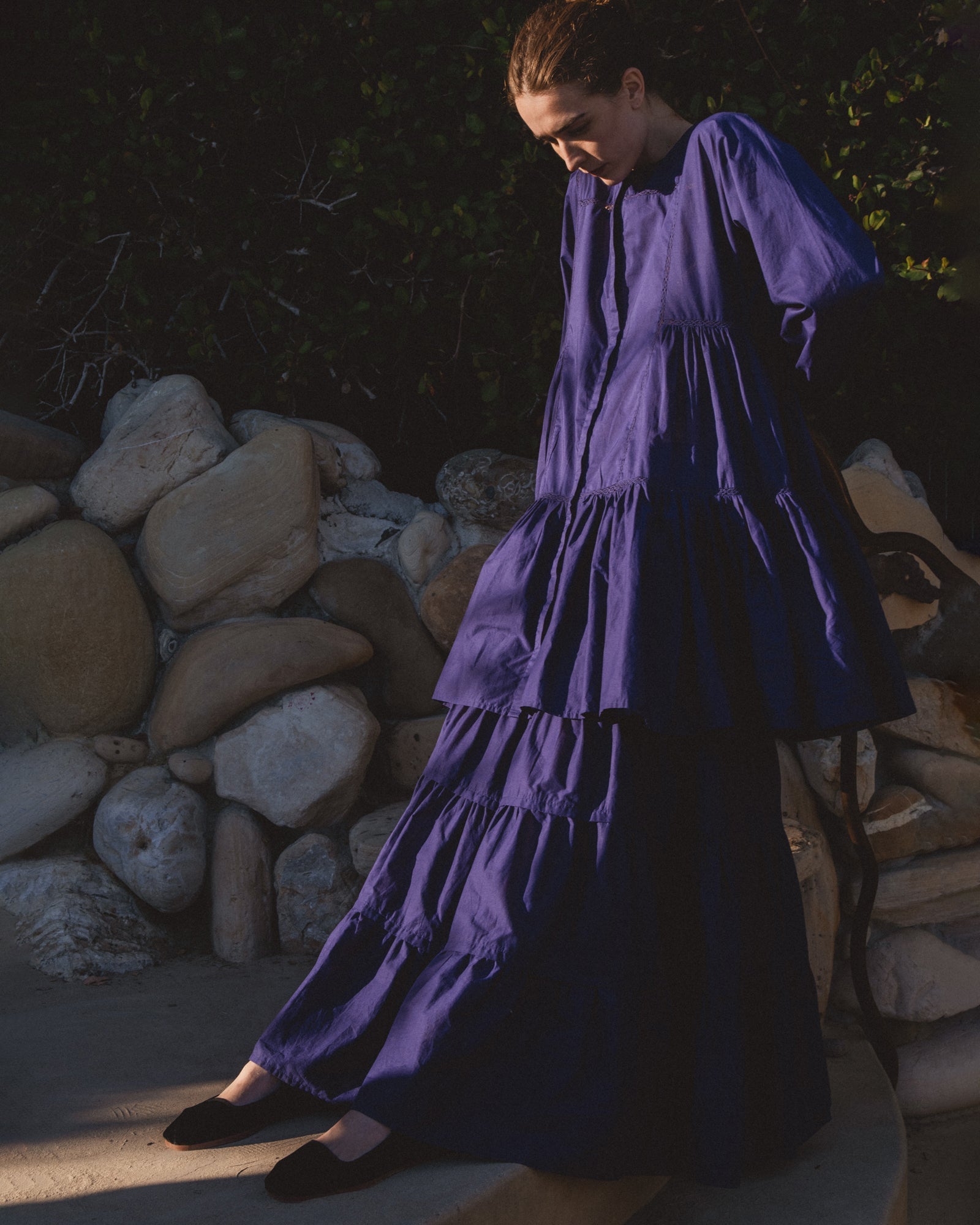 Hana Tiered Cotton Maxi Skirt