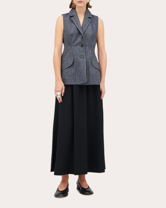 Nasha Crepe-Georgette Midi Skirt