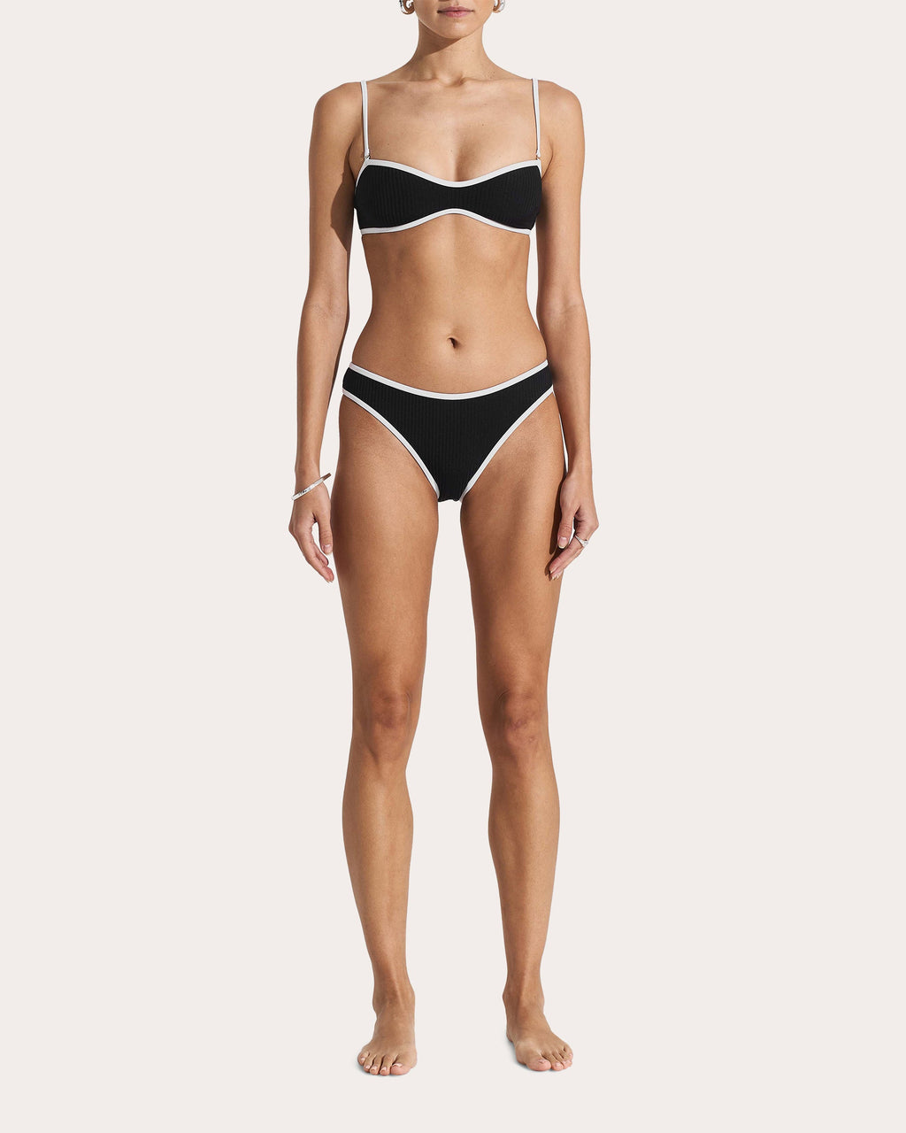 Ribbed Bandeau Bikini Top