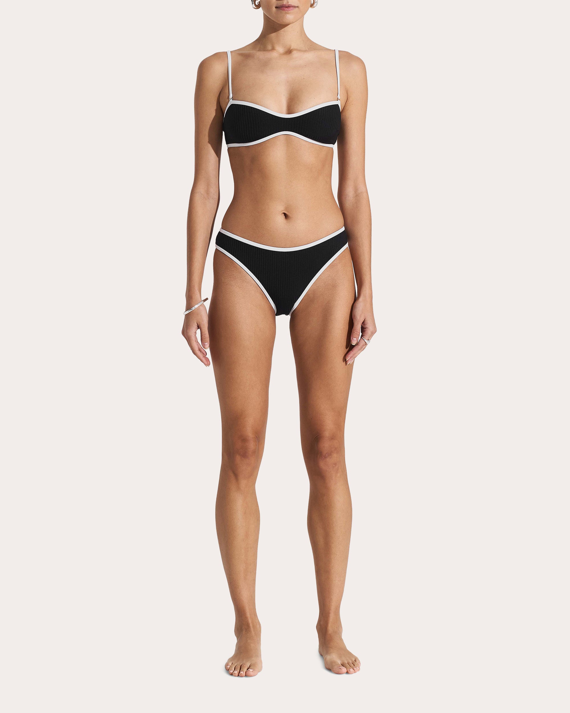Ribbed Bandeau Bikini Top