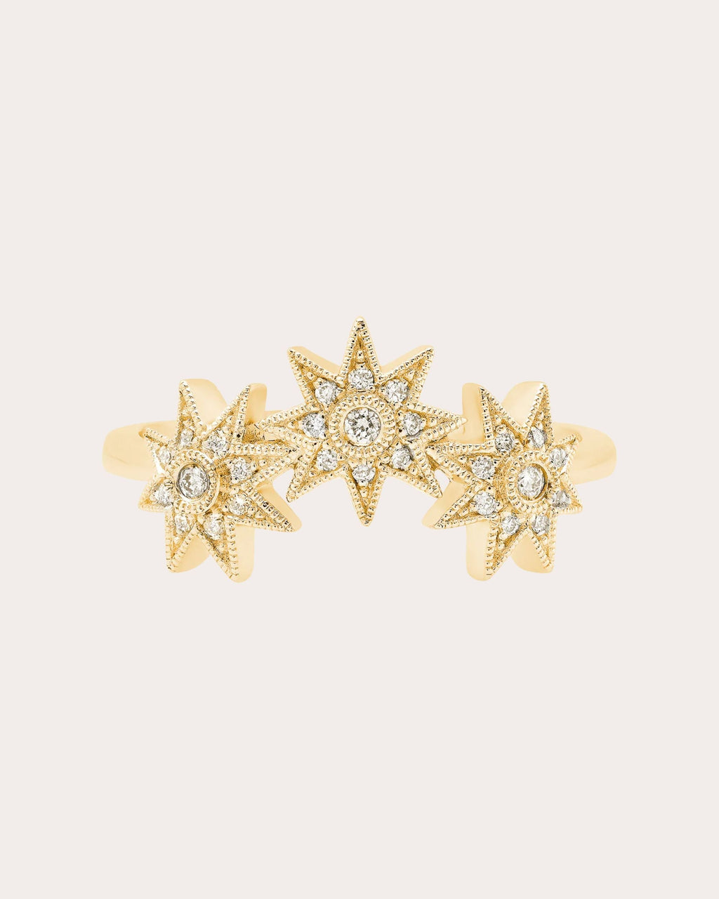 Galaxia 18K Gold Diamond Triple Star Ring