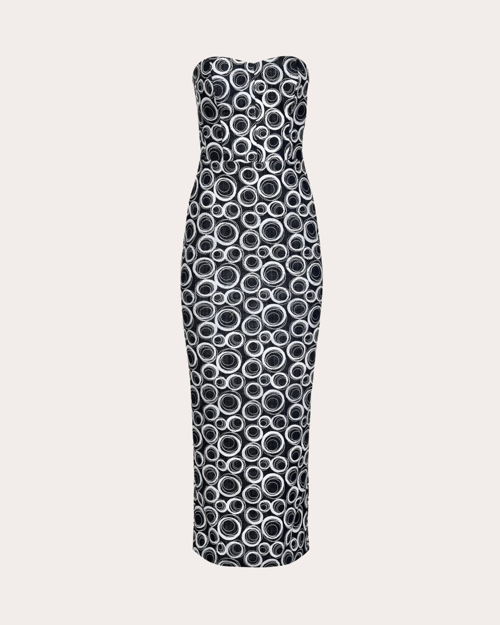 Cassata Embroidered Denim Strapless Midi Dress