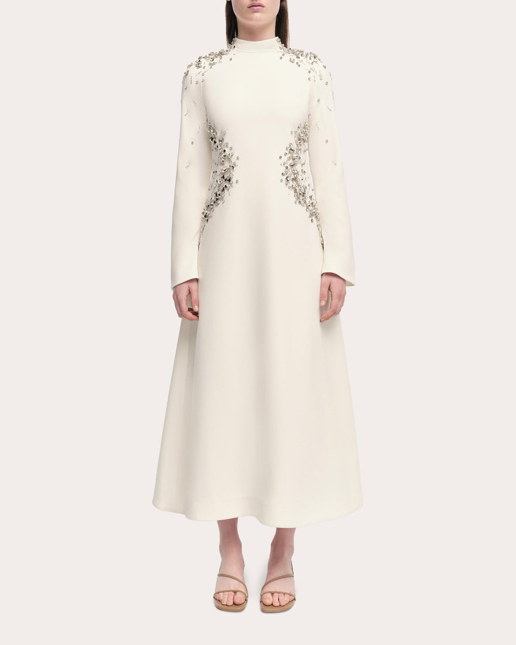 Odetta Crystal A-Line Midi Dress