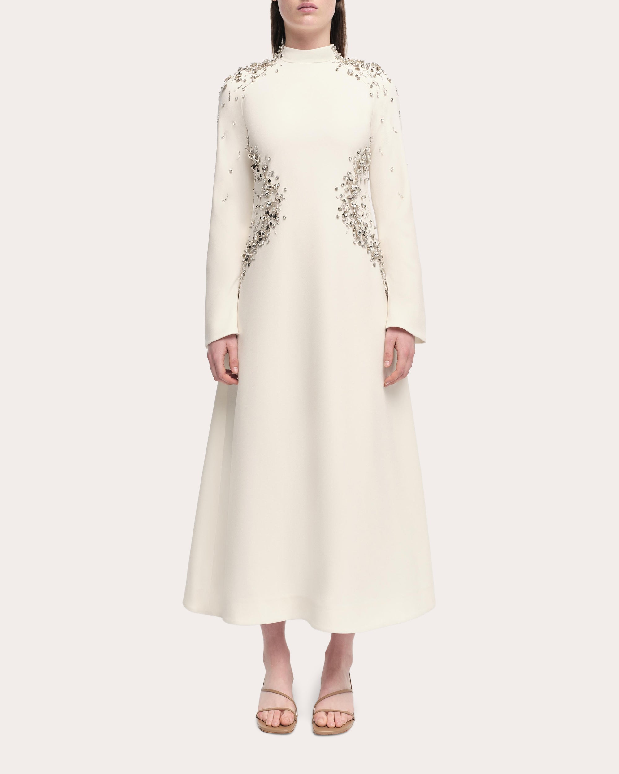 Odetta Crystal A-Line Midi Dress