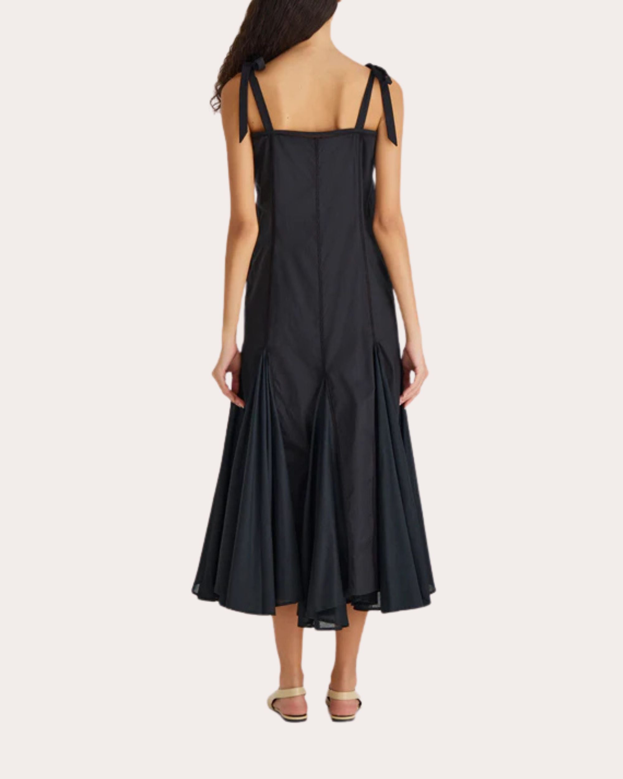 Sora Paneled Lace-Inset Cotton Midi Dress