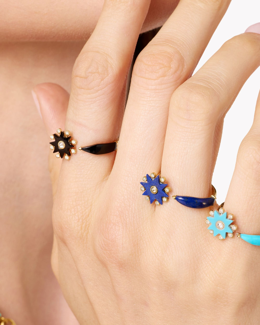 Lapis Lazuli & Diamond 18k Gold Comète Open Ring
