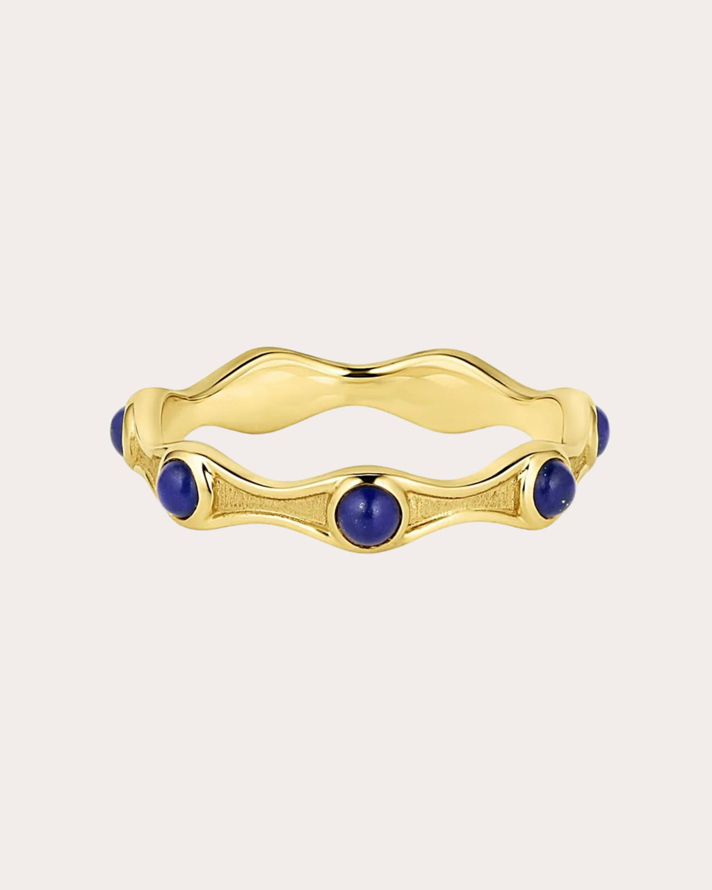 So Wavy 18K Gold Lapis Lazuli Stackable Ring
