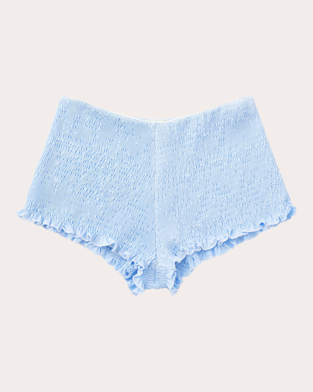 Sea Ruffle-Trimmed Smocked Swim Shorts