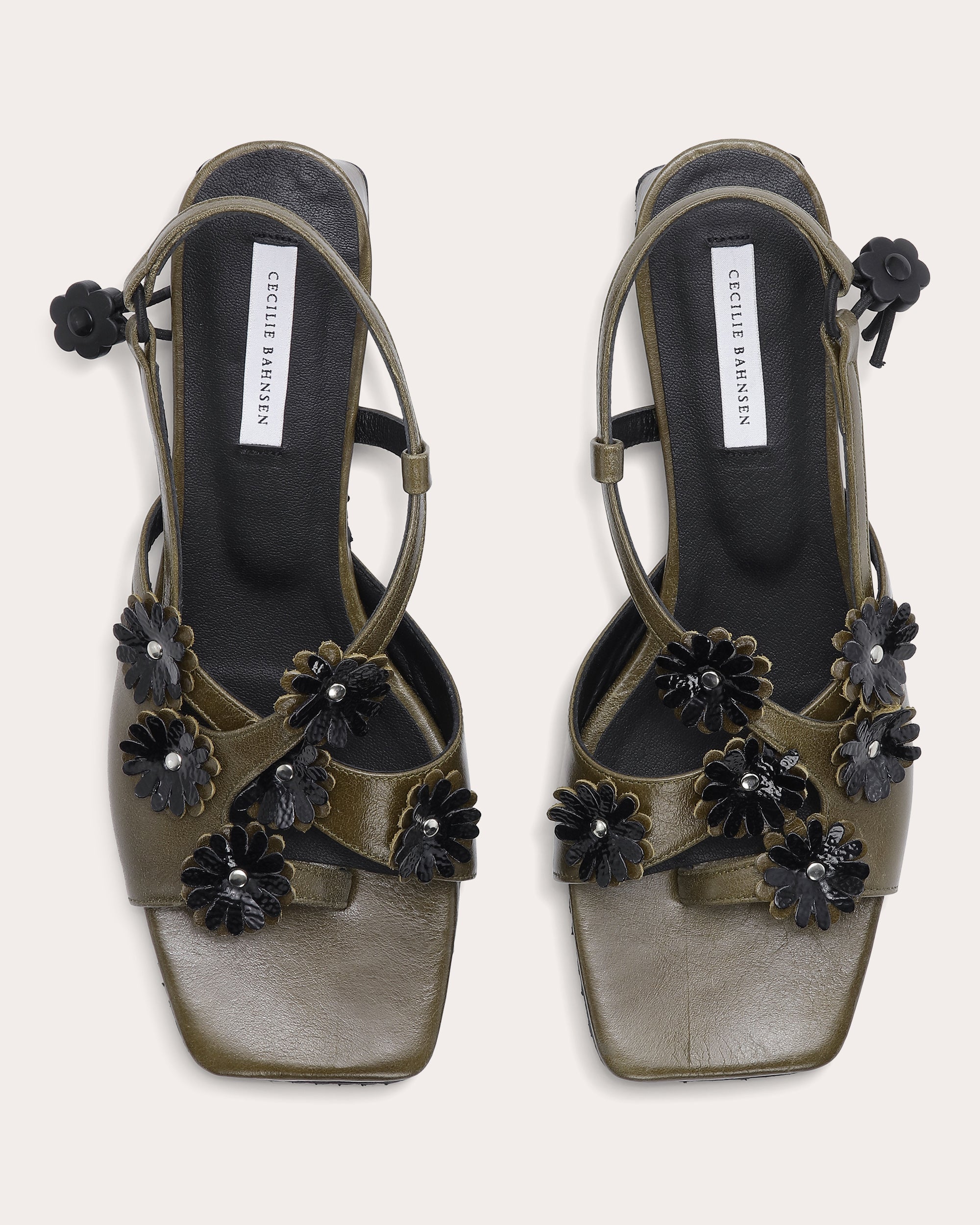 Arna Floral Appliqué Leather Sandal