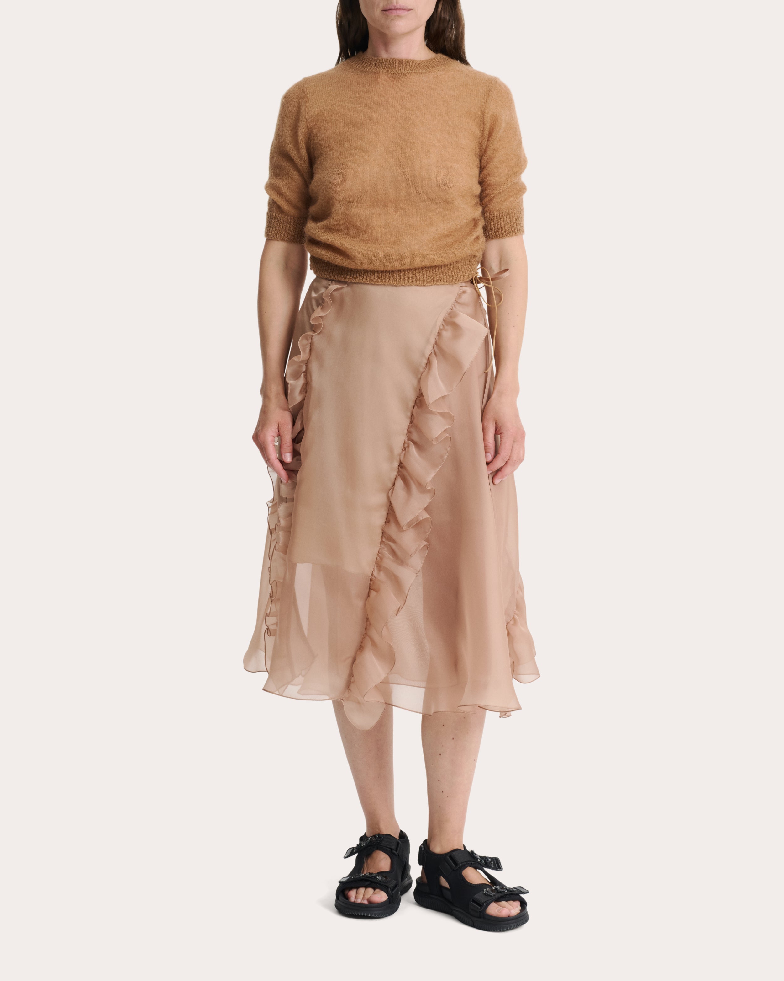 Videl Shirred Wool Knit Pullover