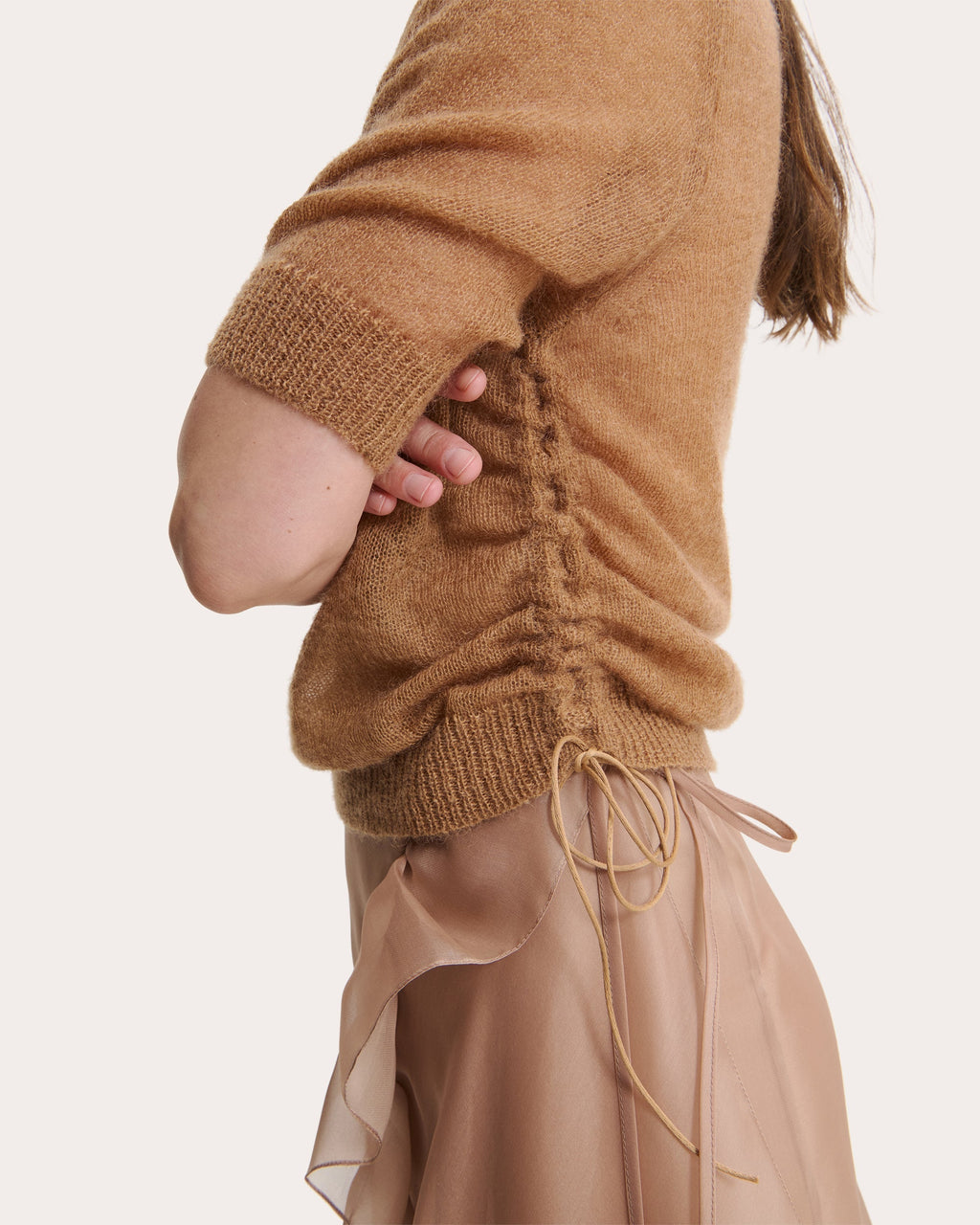 Videl Shirred Wool Knit Pullover