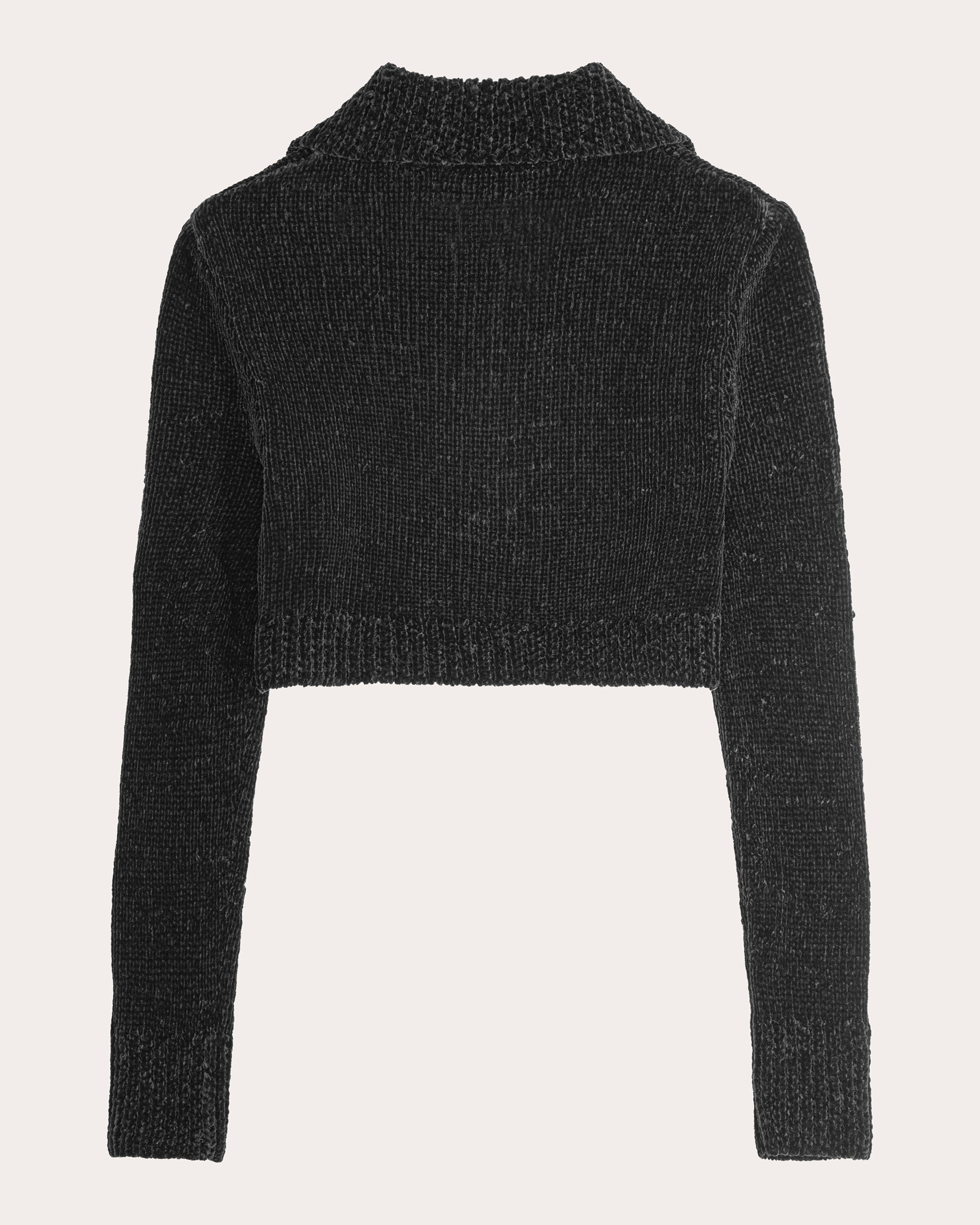 Calla Floral Velvet Collared Pullover