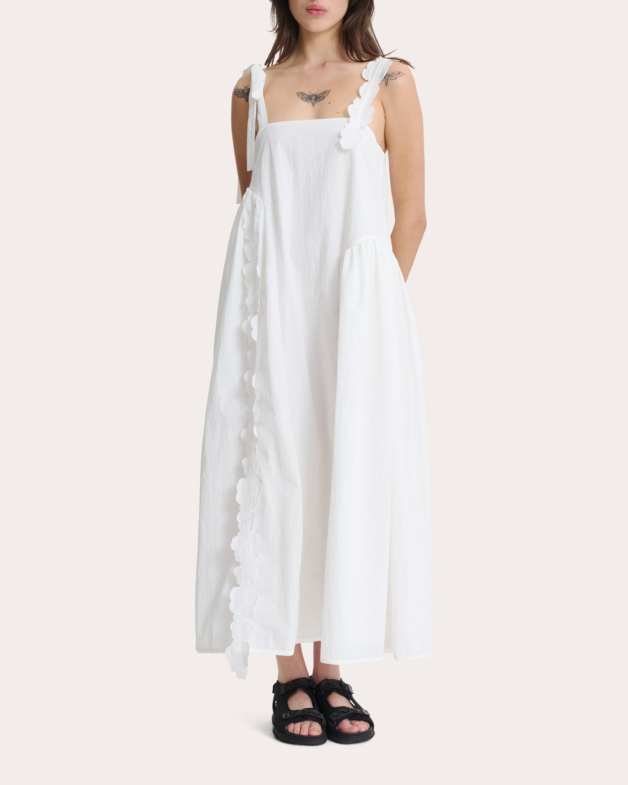 Oaklyn Dress Recycled Taffeta White