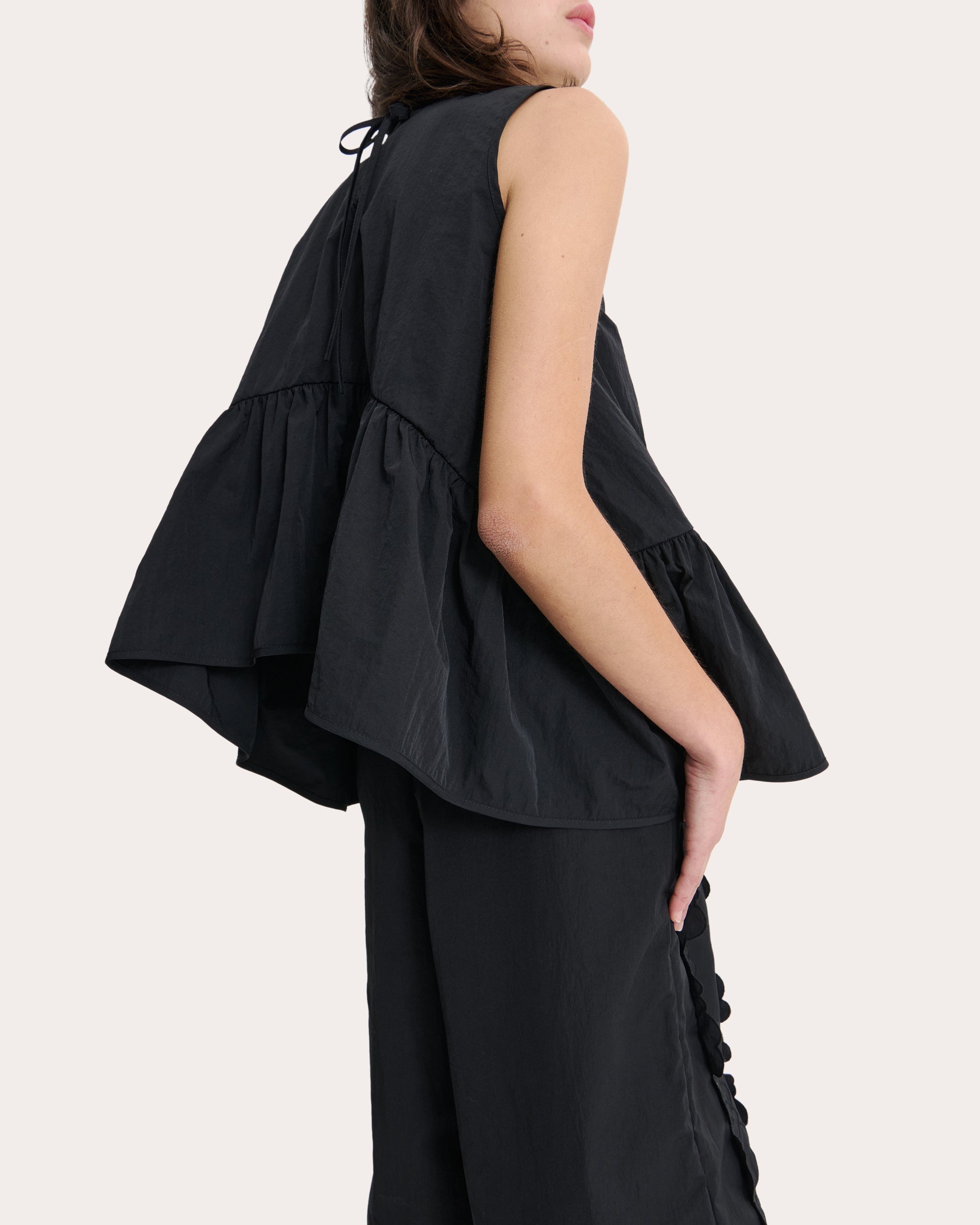 Asta Recycled Taffeta Peplum Top
