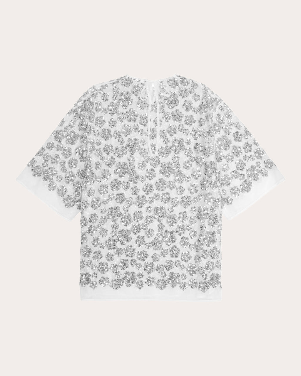 Asra Sheer Floral Sequin Oversized T-Shirt