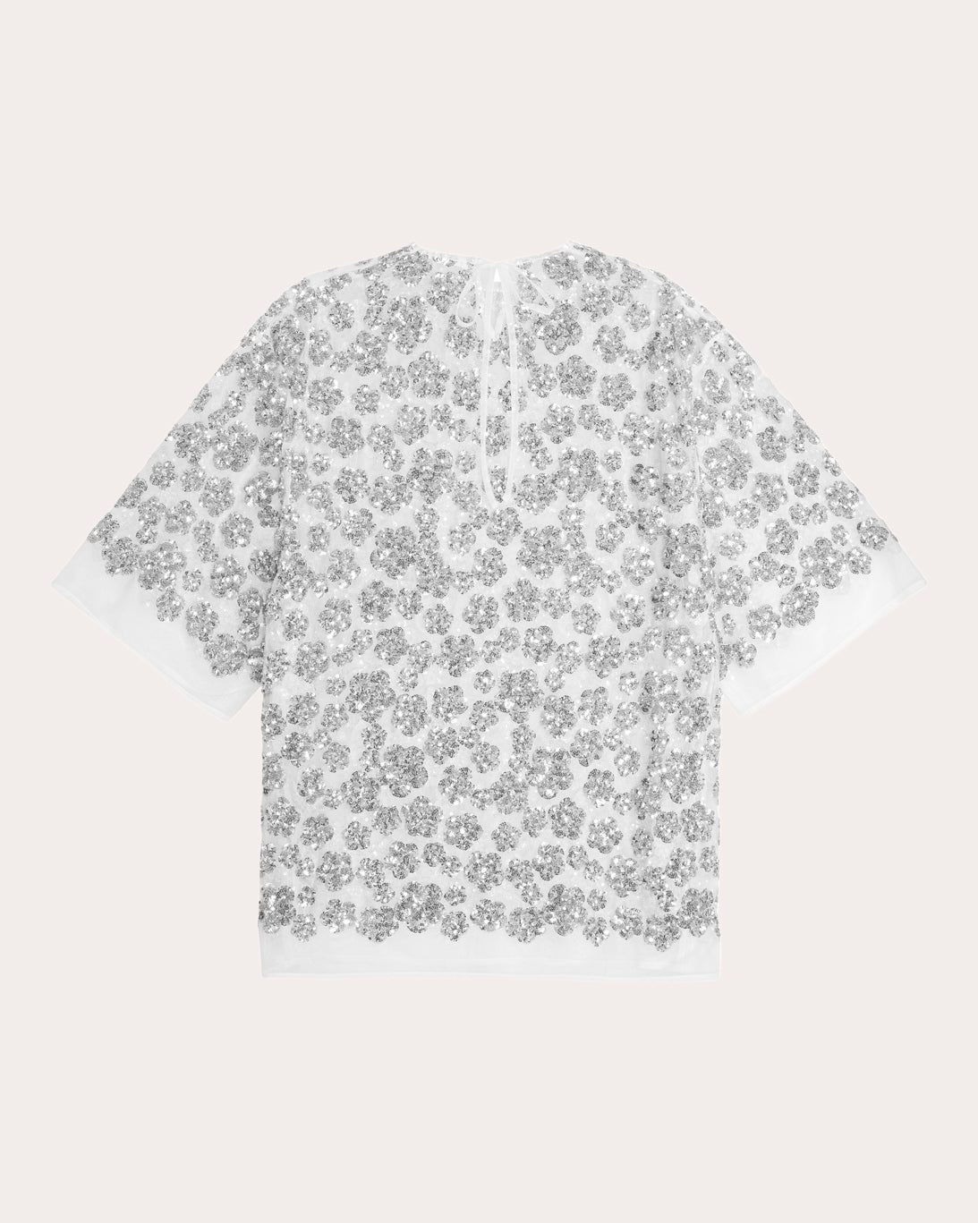 Asra Sheer Floral Sequin Oversized T-Shirt
