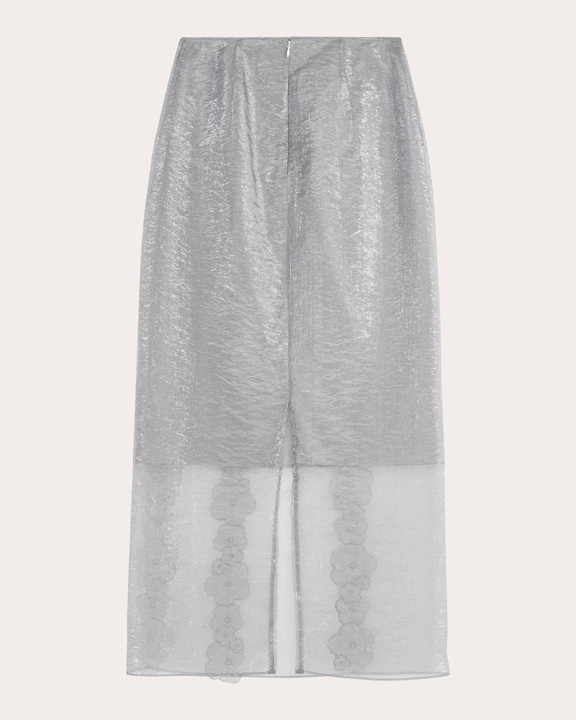 Olympia Floral Appliqué Sheer Liquid Myrtia Midi Skirt