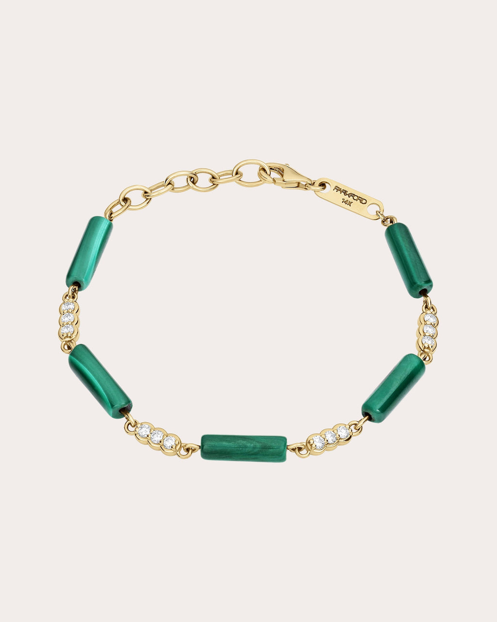 Palace 14K Gold Diamond and Malachite Bracelet