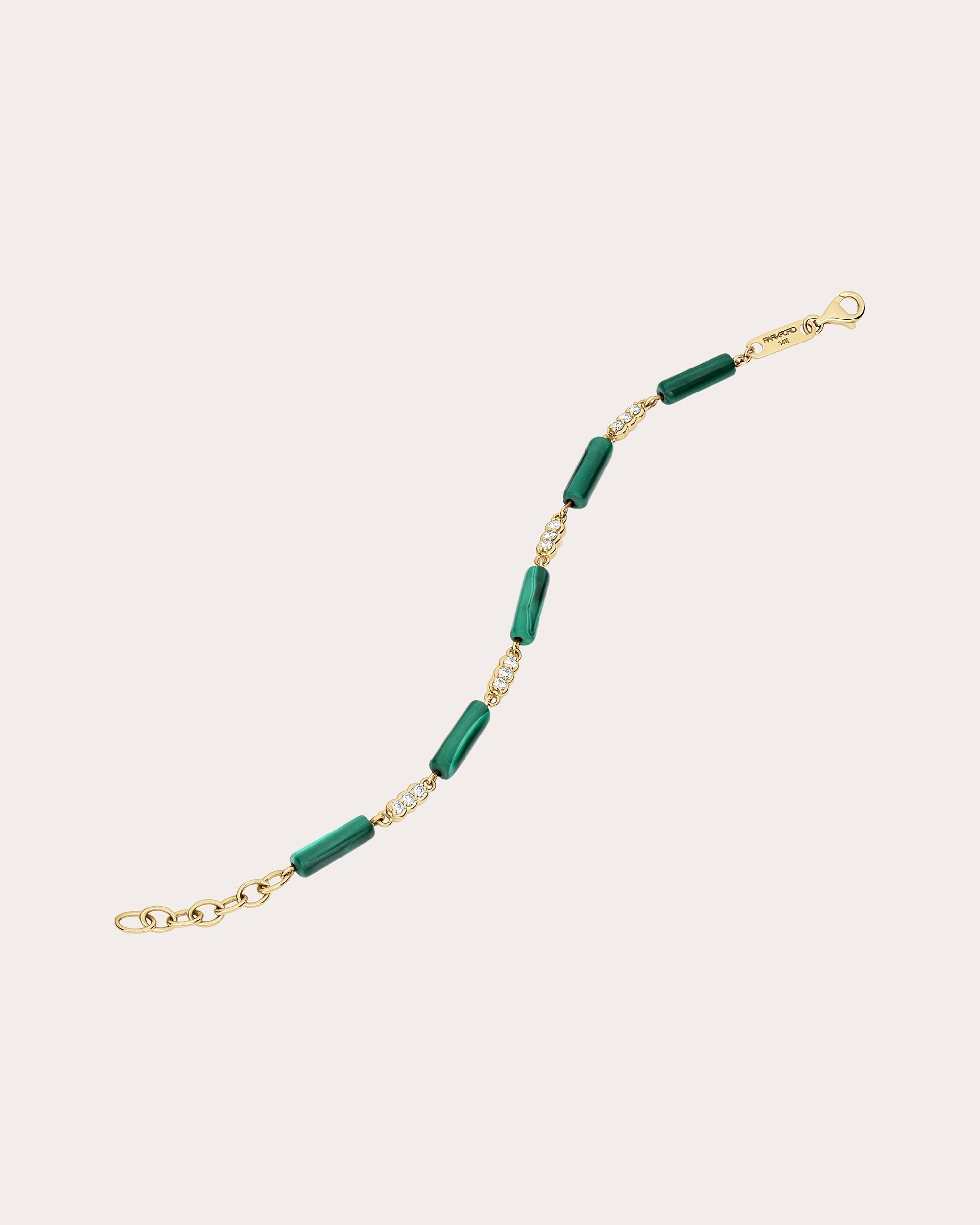 Palace 14K Gold Diamond and Malachite Bracelet