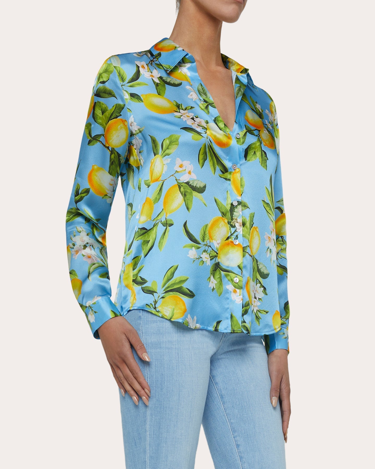 Tyler Floral-Print Silk Charmeuse Blouse