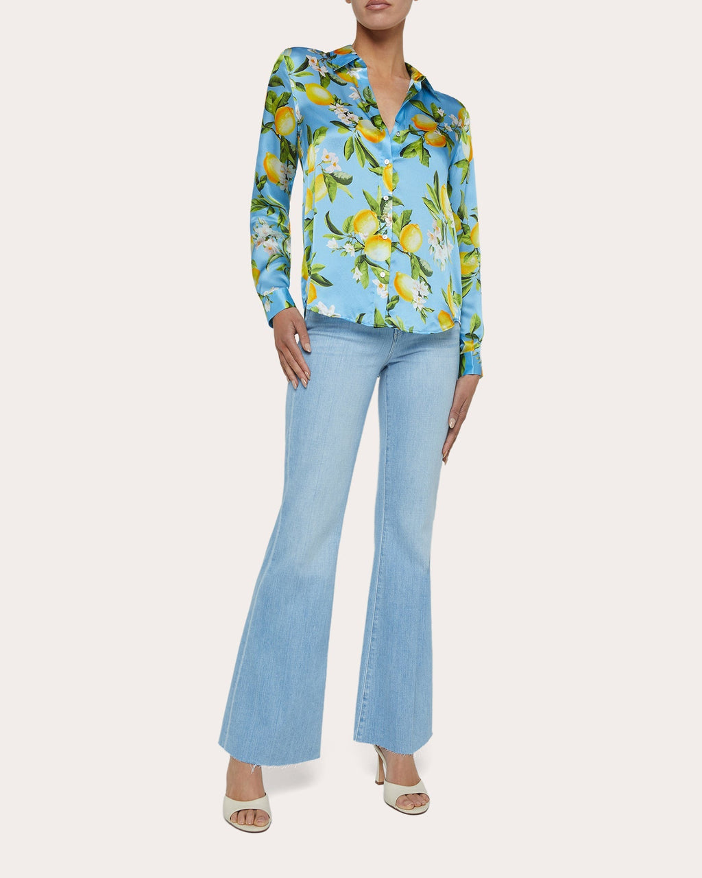 Tyler Floral-Print Silk Charmeuse Blouse