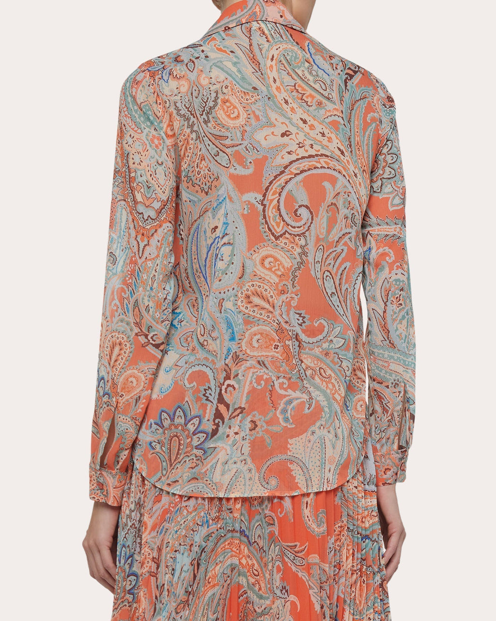 Laurent Paisley-Print Chiffon Blouse