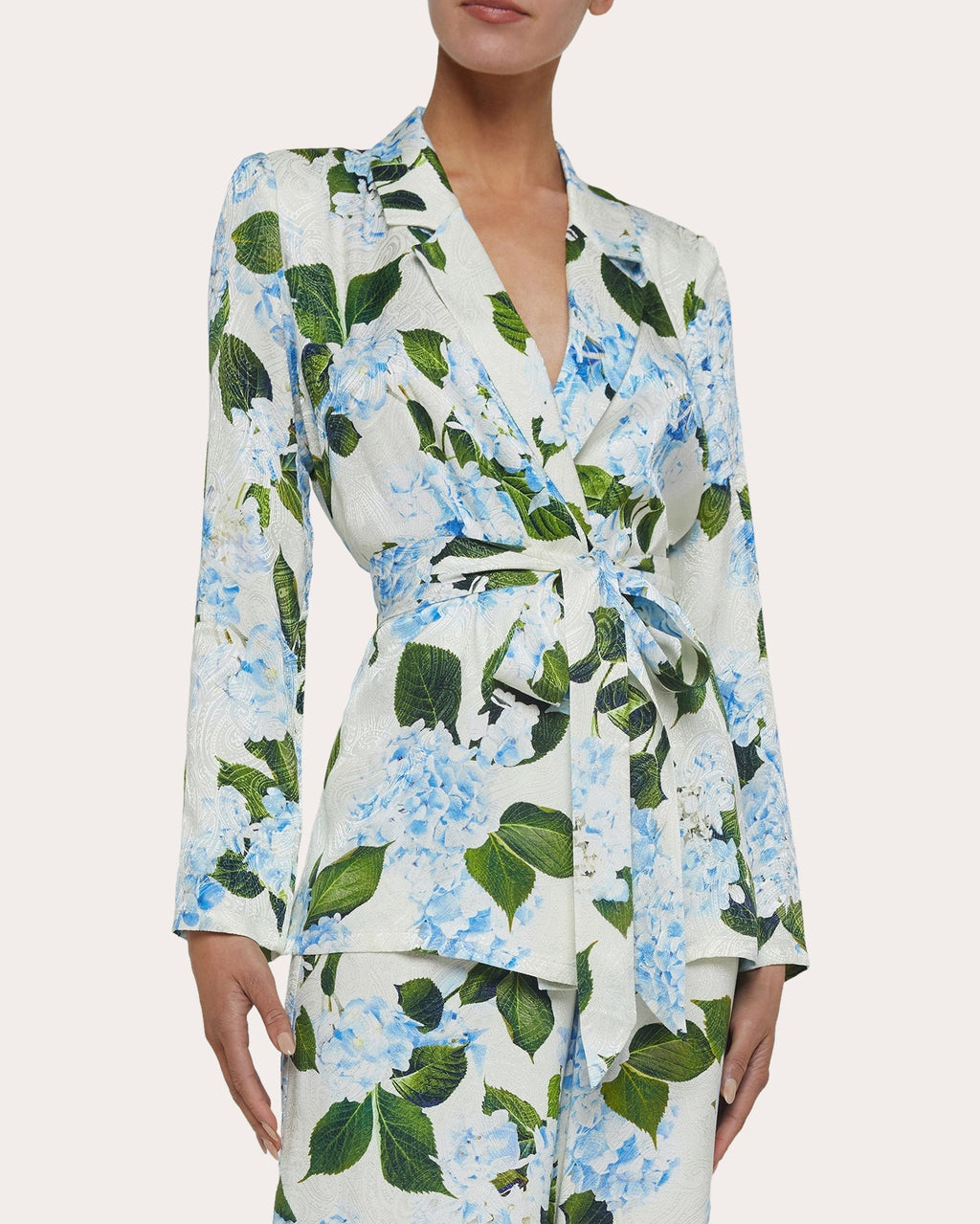Ciara Satin Jacquard Robe Top