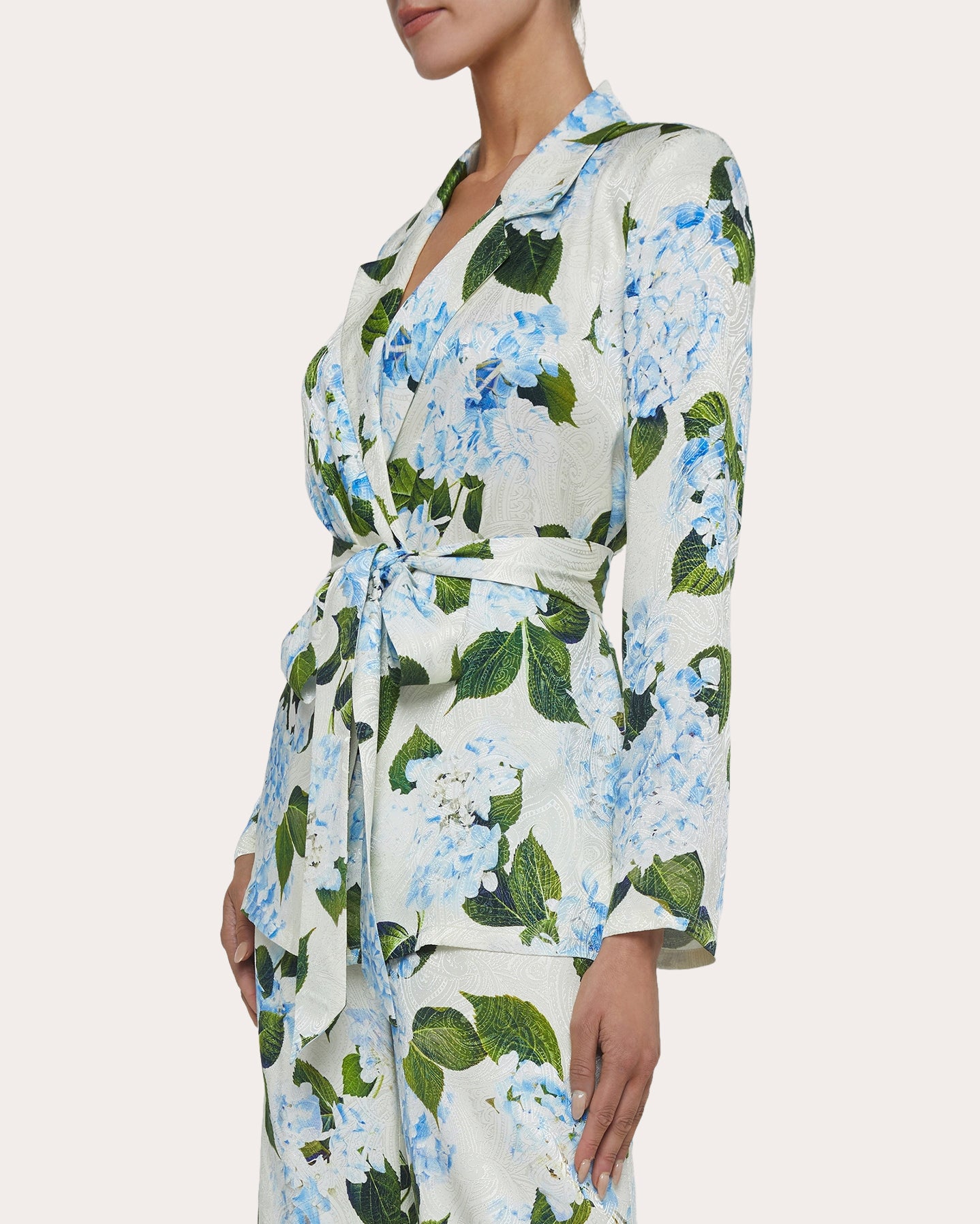 Ciara Satin Jacquard Robe Top