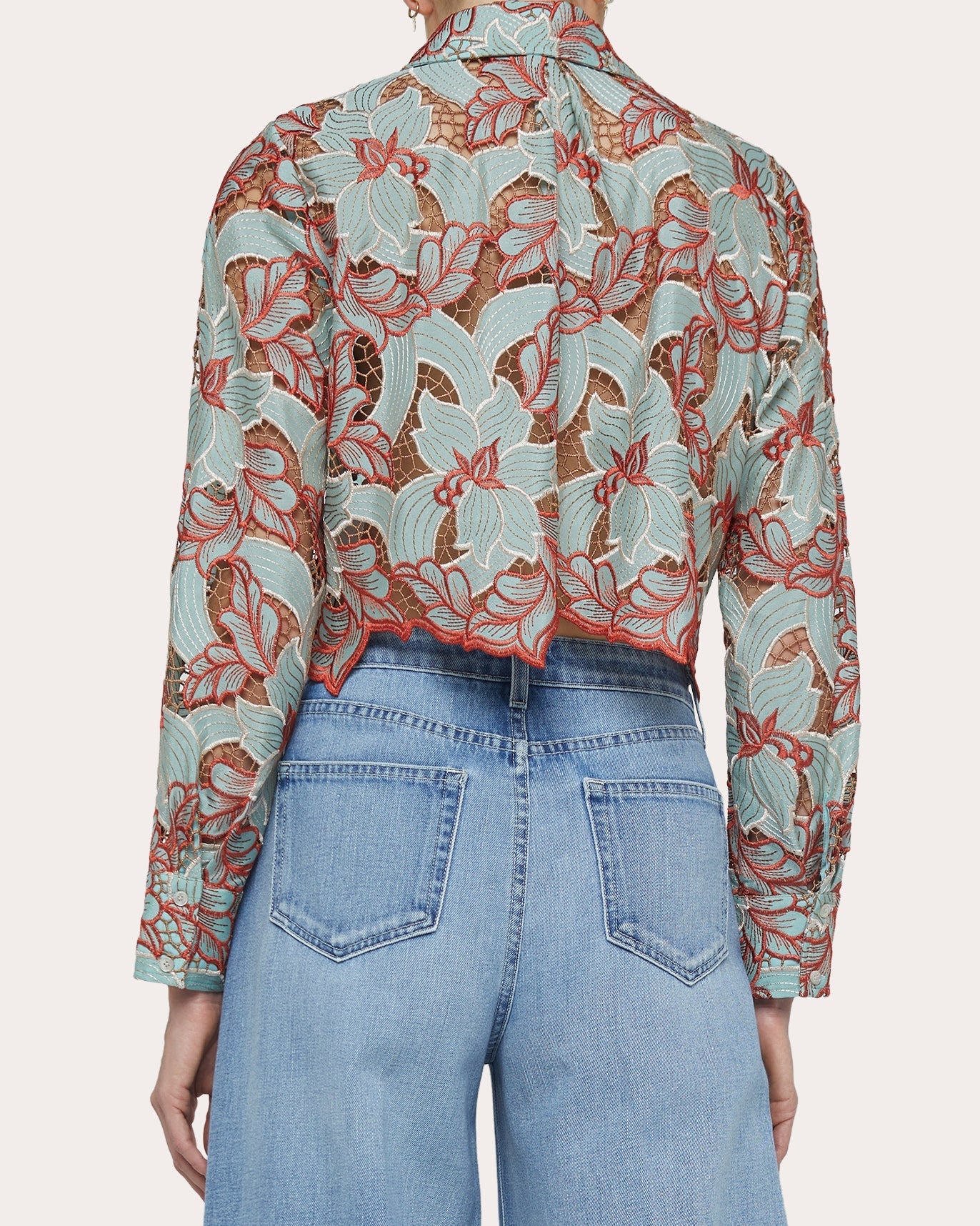 Akemi Eyelet Lace Cropped Top