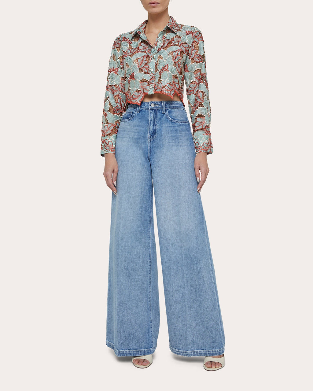 Akemi Eyelet Lace Cropped Top