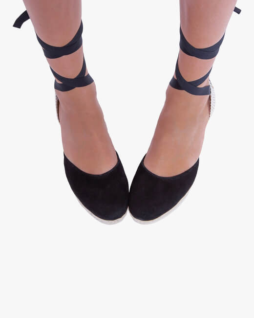 Black Hampton's Lace-Up Wedge
