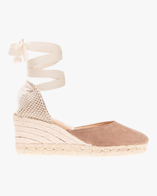 Vintage Taupe Hampton's Lace-Up Wedge