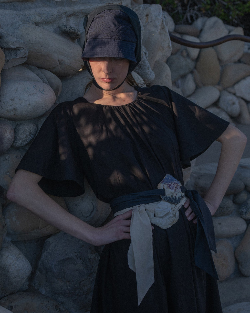 Yume Pleated Cotton Poplin Midi Dress