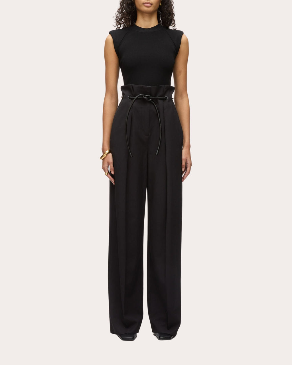 Origami Cotton-Blend Twill Wide-Leg Pants