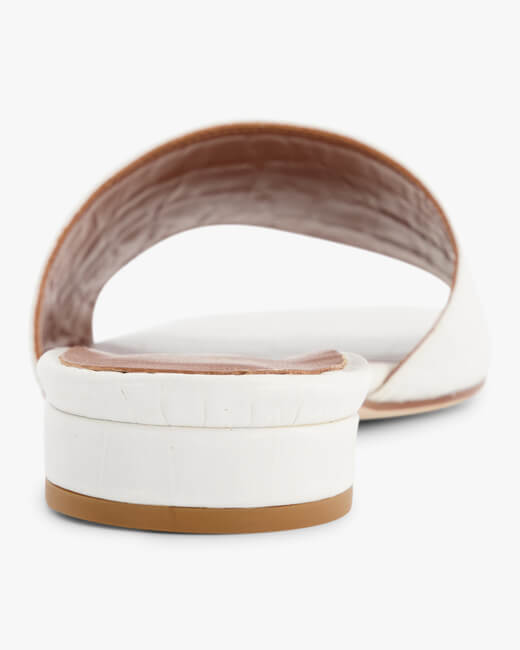 Croc-Embossed Square Toe Slide