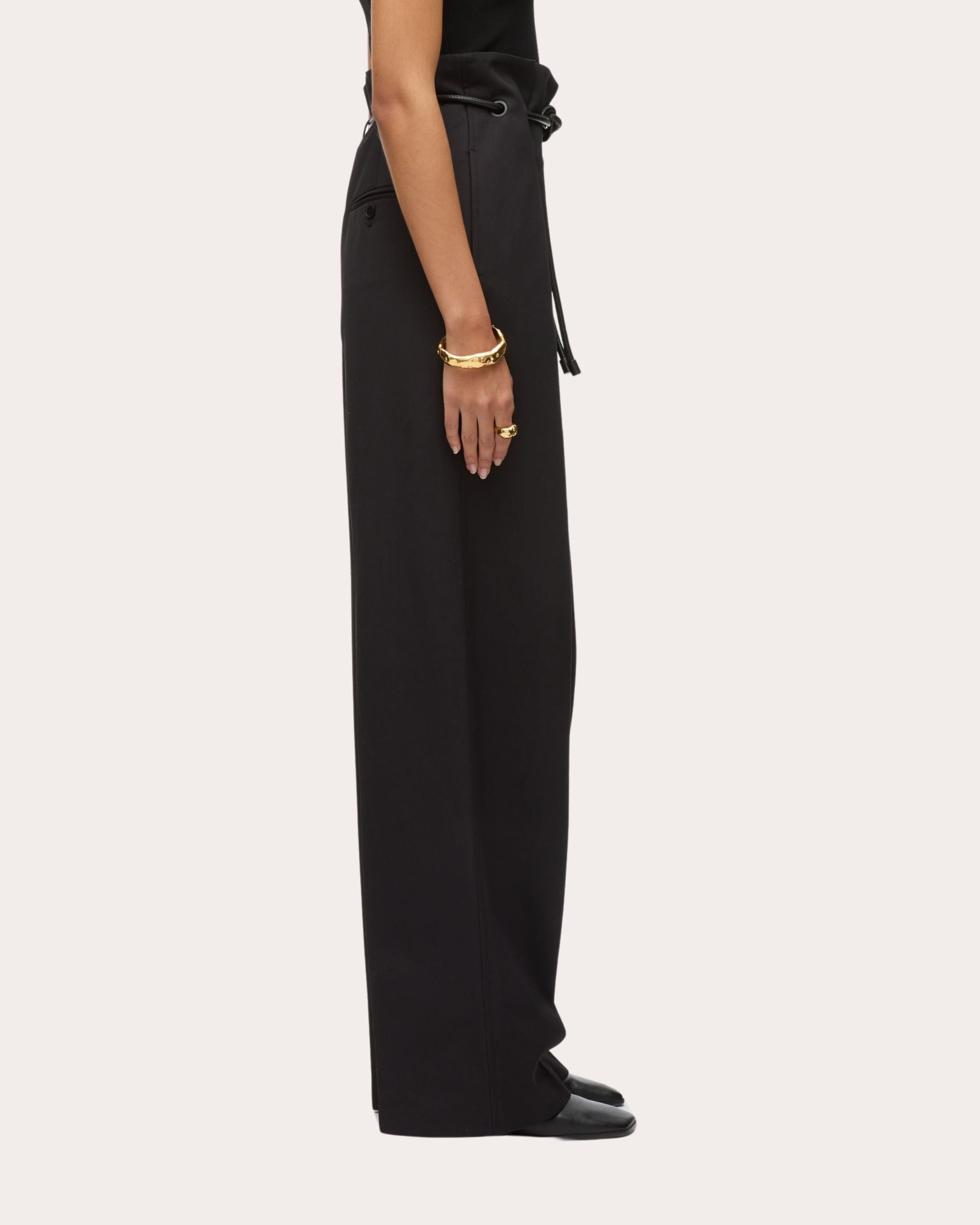 Origami Cotton-Blend Twill Wide-Leg Pants
