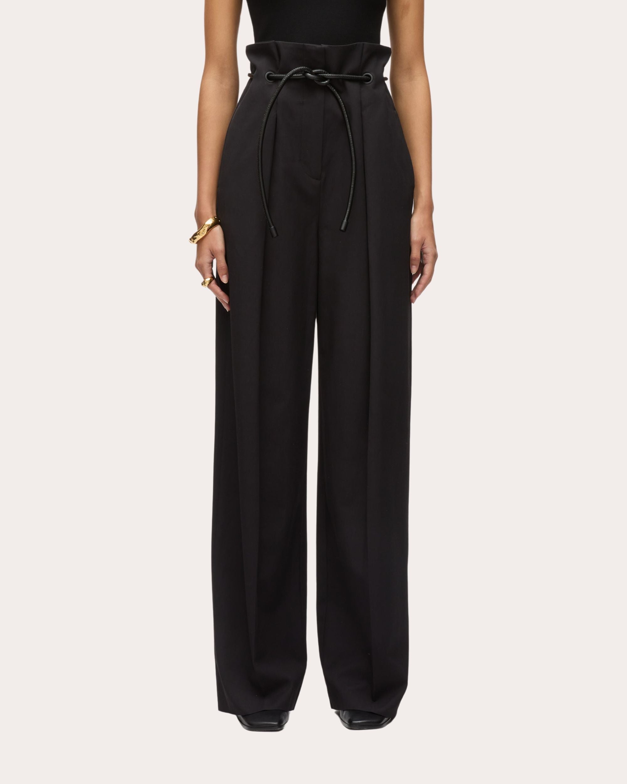 Origami Cotton-Blend Twill Wide-Leg Pants