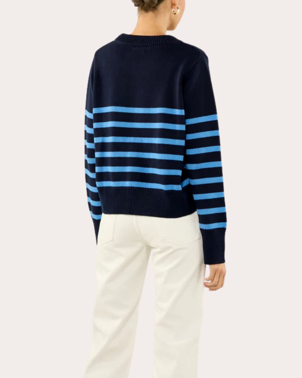 Devon Stripe Cotton Crewneck Sweater